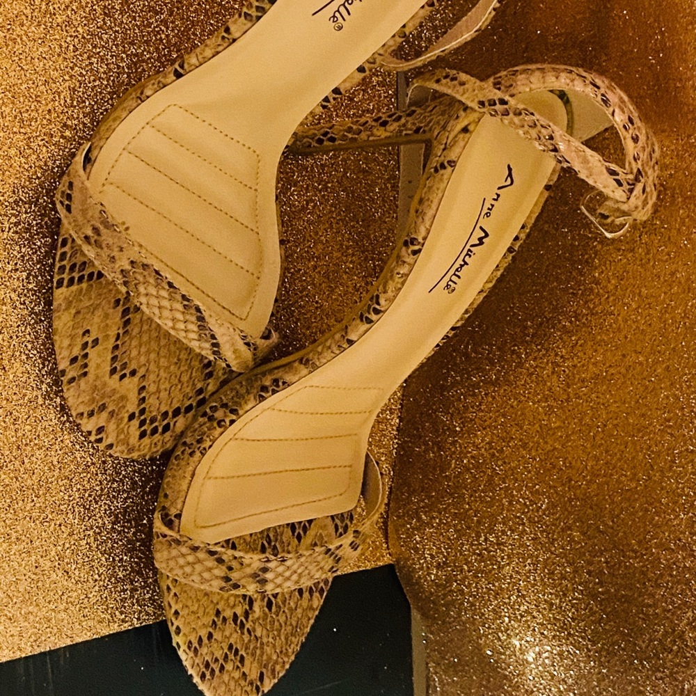 Snake skin strappy heels
